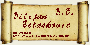 Milijan Bilašković vizit kartica
